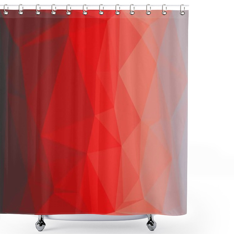 Personality  Bright Red Geometric Background With Poly Pattern Shower Curtains