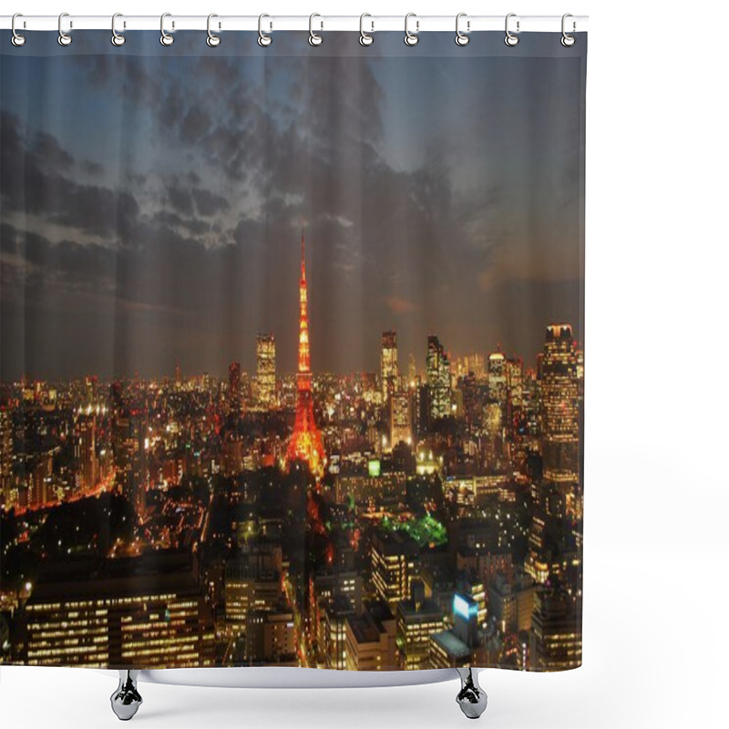 Personality  Twilight View Of Tokyo Tower Shower Curtains