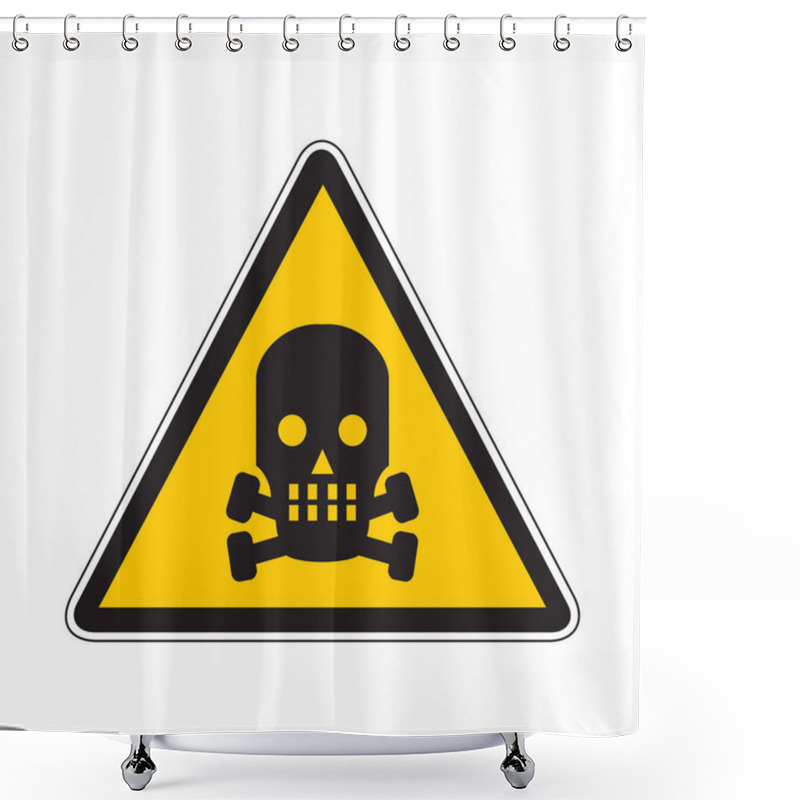 Personality  Triangle Danger Vector Sign Illustration Isolated On White Background Shower Curtains