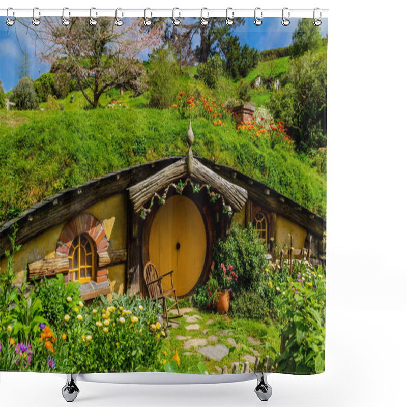 Personality  The Village Of Hobbiton. Matamata, New Zealand. Shower Curtains