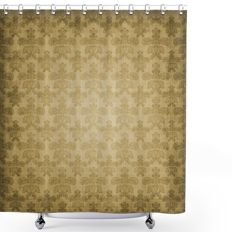 Personality  Shaded Sepia Brown Damask Background Shower Curtains