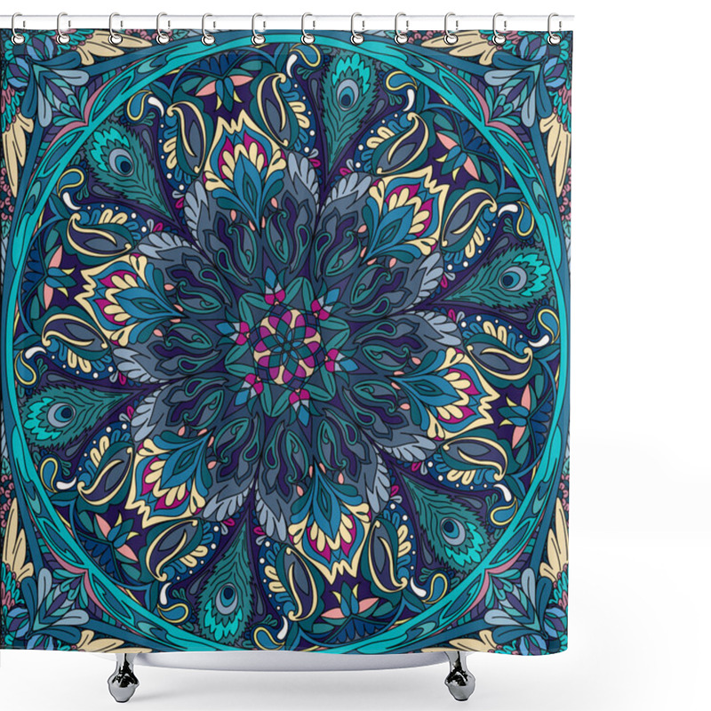 Personality  Vector Seamless Pattern Mandala: Bandana, Kerchief Shower Curtains