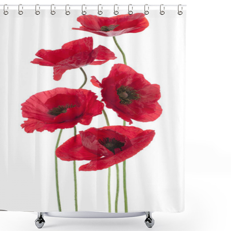 Personality  Poppy Flowers Shower Curtains