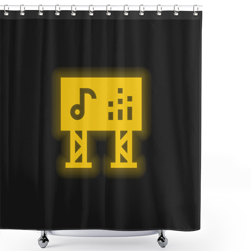 Personality  Big Screen Yellow Glowing Neon Icon Shower Curtains