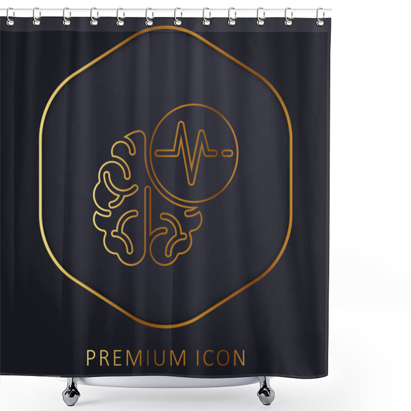 Personality  Brain Golden Line Premium Logo Or Icon Shower Curtains