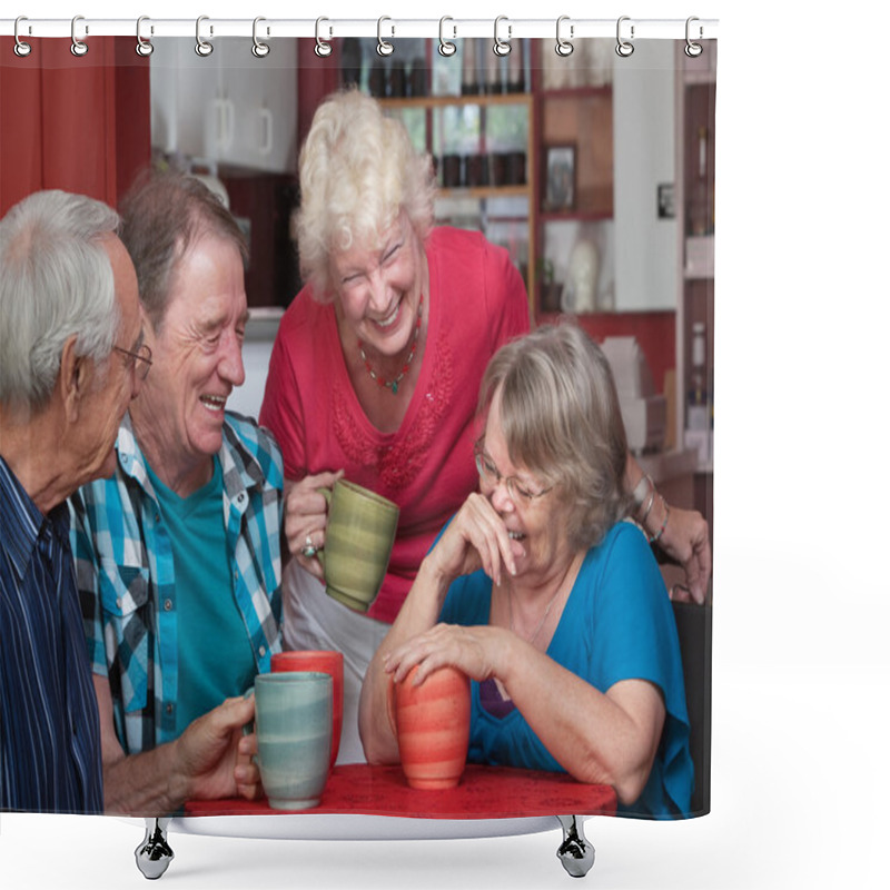 Personality  Laughing Friends In Coffeehouse Shower Curtains