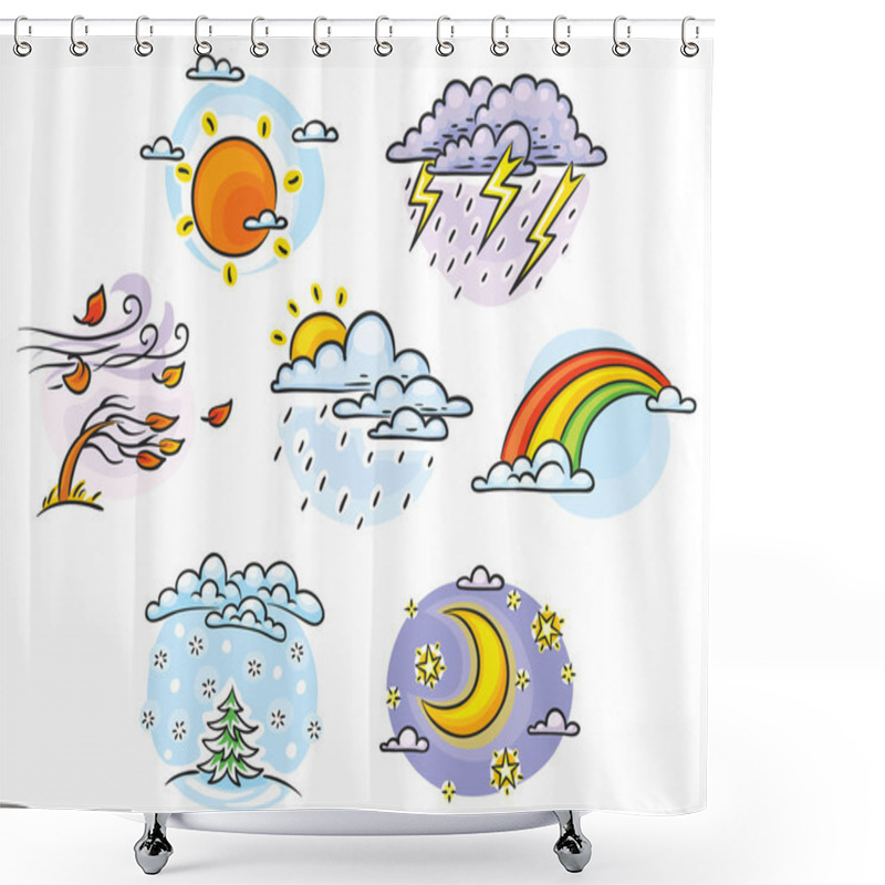 Personality  Cartoon Weather Set Shower Curtains