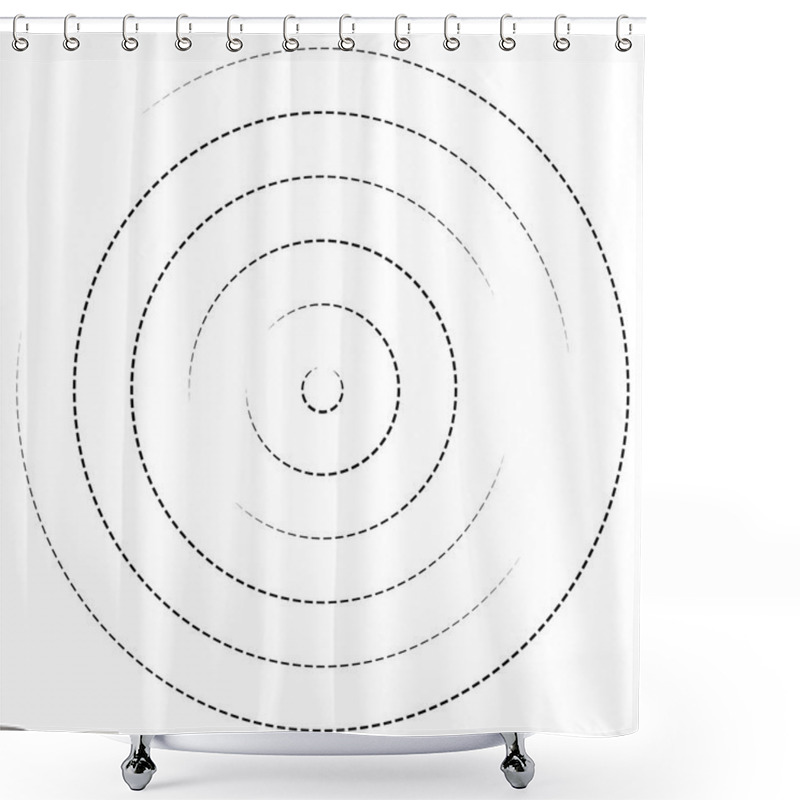 Personality  Concentric Circles Spiral Element Shower Curtains