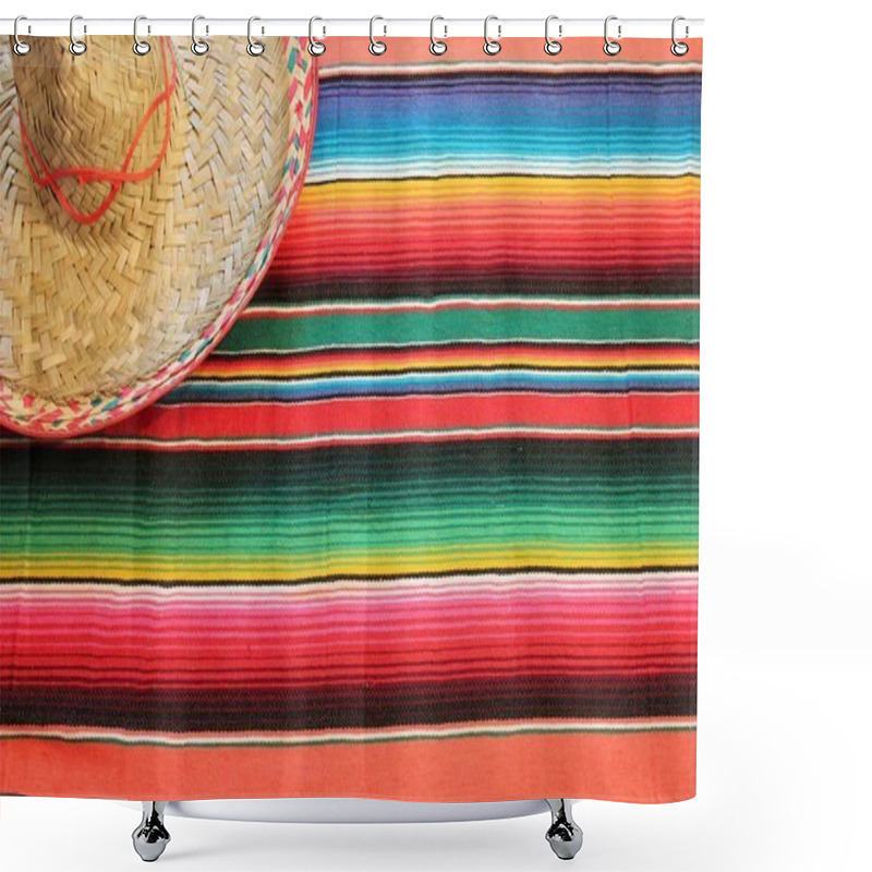 Personality  Mexican Cinco De Mayo Fiesta Serape Poncho Background Copy Space Shower Curtains