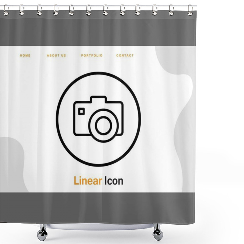 Personality  Photo Camera Icon, Vector Illustration Shower Curtains