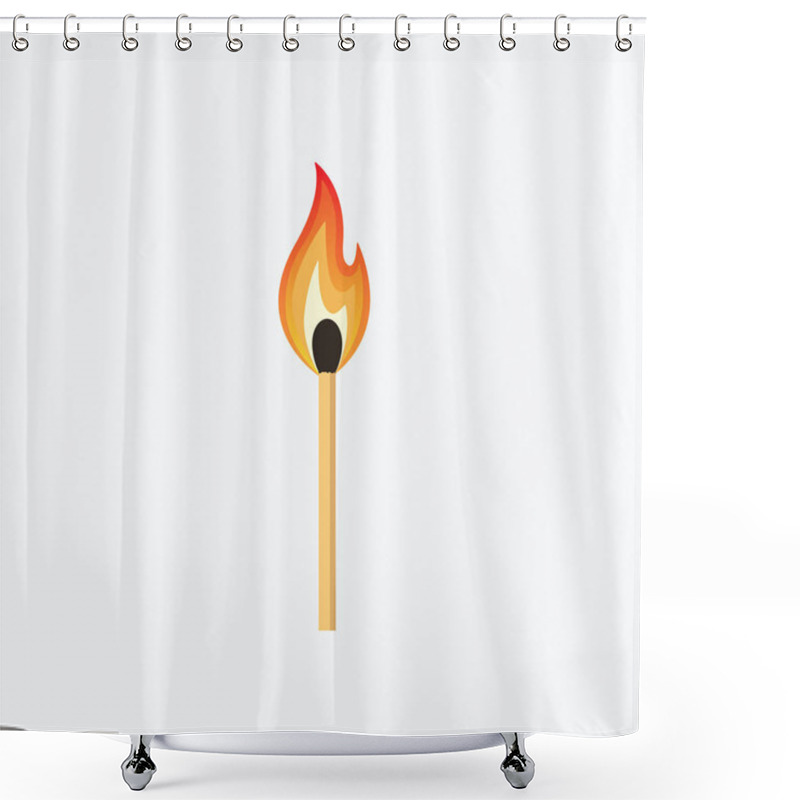 Personality  Burning Match Stick Illustration Shower Curtains