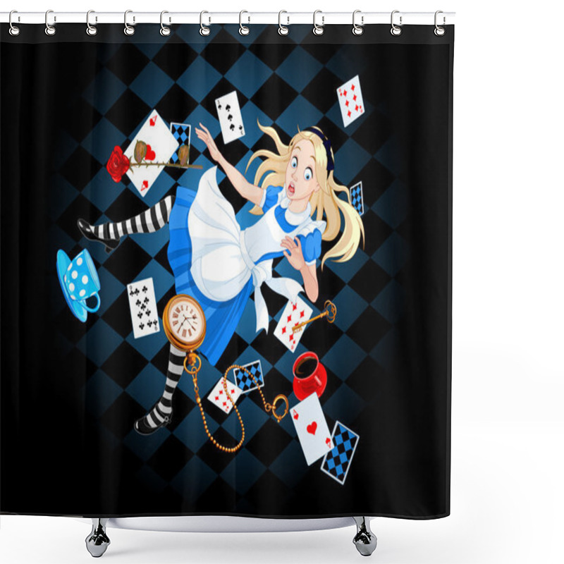 Personality  Falling Alice Shower Curtains