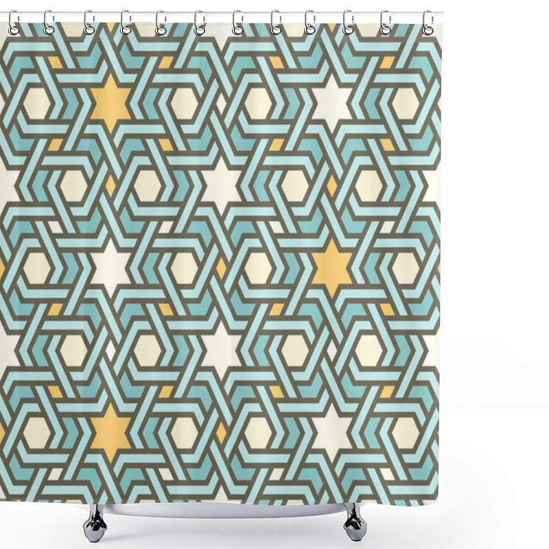 Personality  Tangled Pattern With Six-rays Stars Shower Curtains