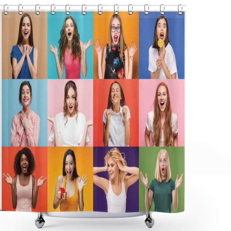 Personality  The Collage Of Surprised People Shower Curtains