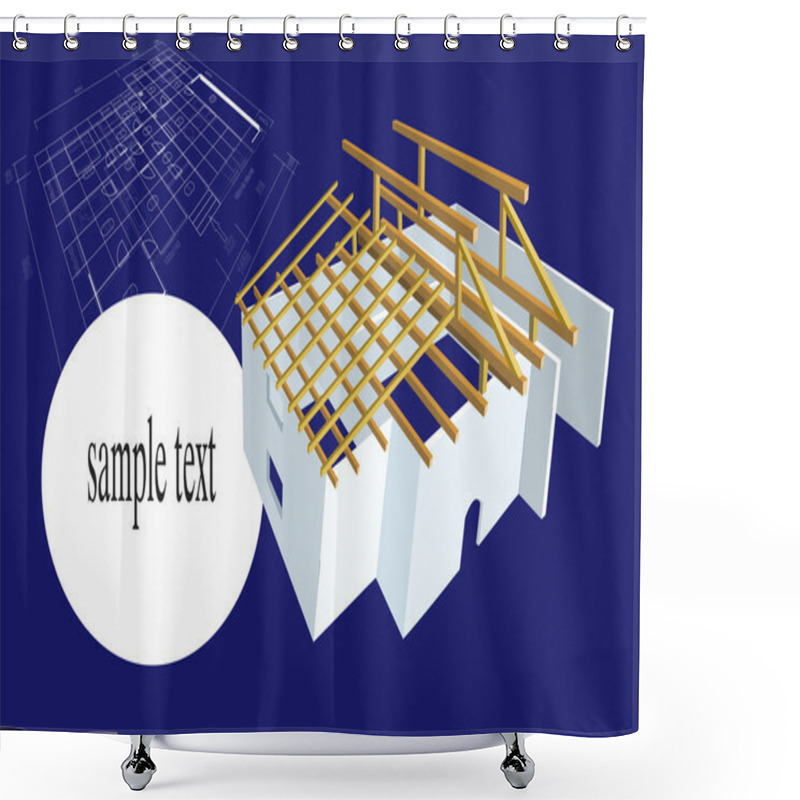 Personality  Plan House Illustration Shower Curtains