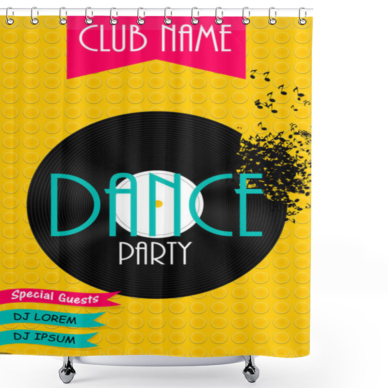 Personality  Vertical Dance Party Flyer Background With Place For Your Text. Shower Curtains