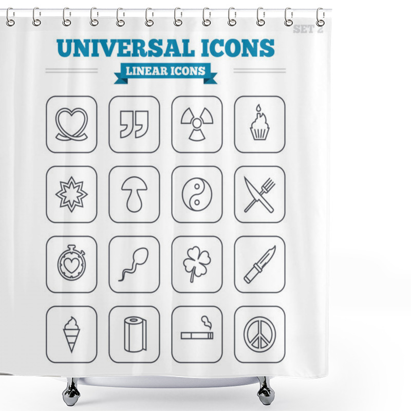 Personality  Universal Linear Icons Set. Shower Curtains