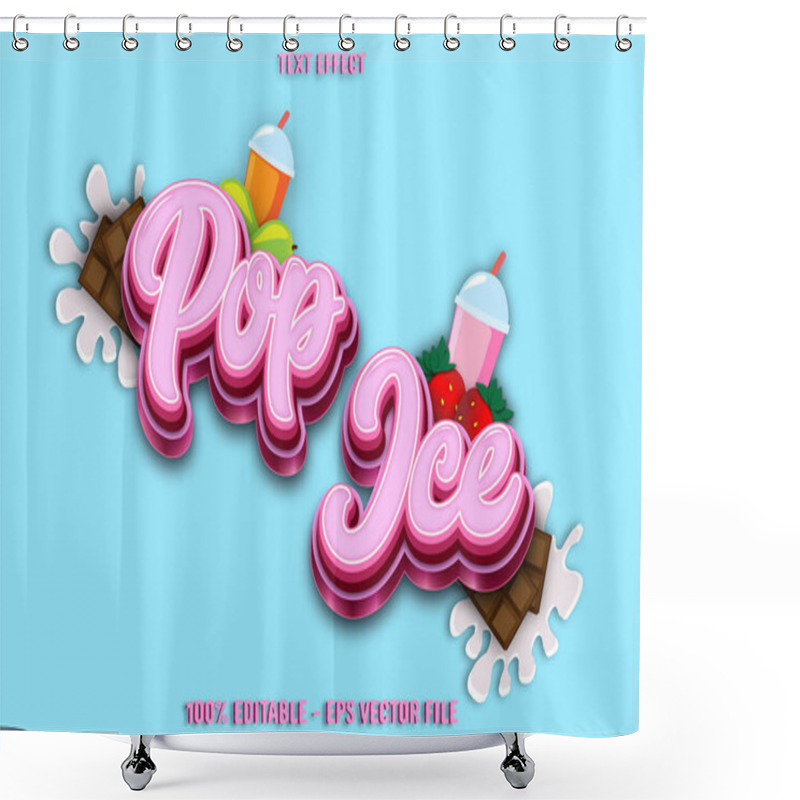 Personality  Pop Ice Editable Text Effect 3d Emboss Gradient Style Design Shower Curtains