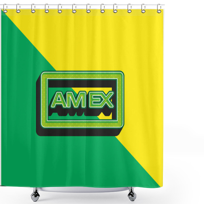 Personality  American Express Sign Green And Yellow Modern 3d Vector Icon Logo Shower Curtains