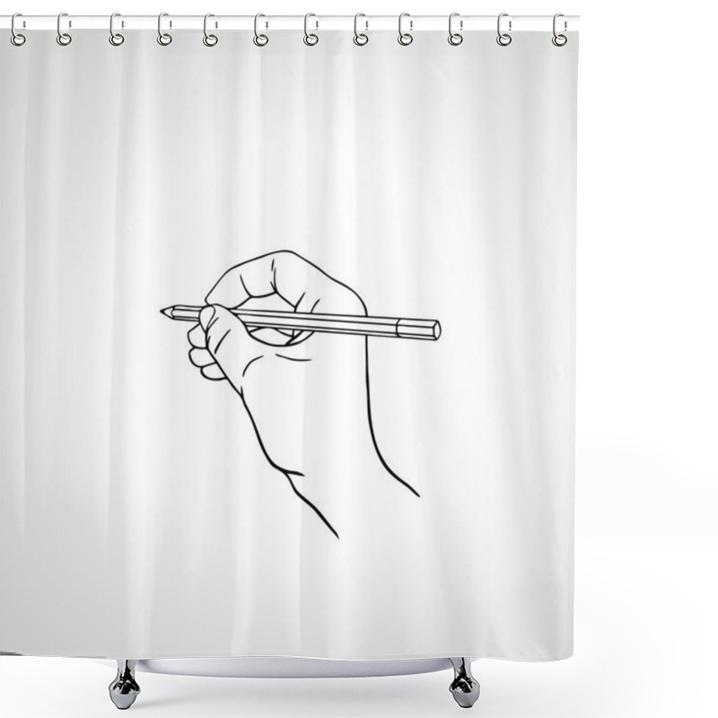 Personality  Outline Hand Writing With A Pencil. Vector Illustration Shower Curtains