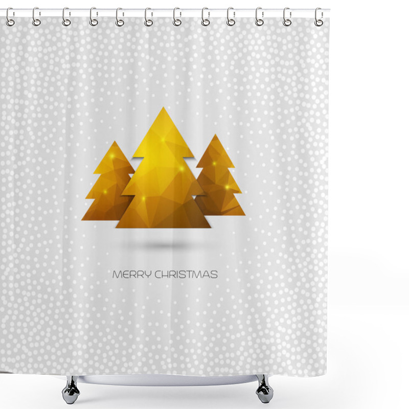 Personality  Christmas Tree Greeting Card Shower Curtains