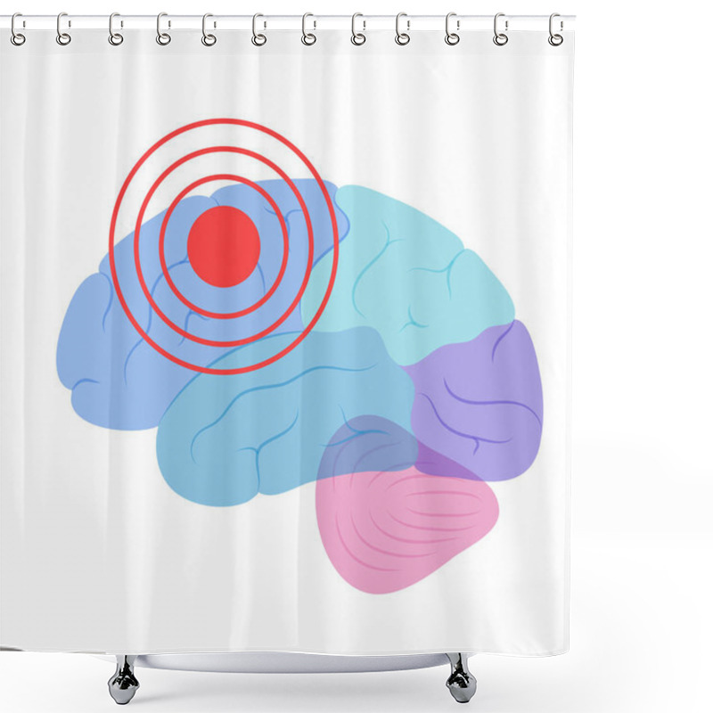 Personality  Pain Brain Illustration Shower Curtains