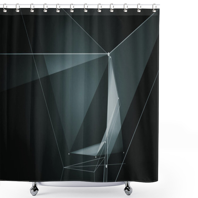 Personality  Abstraction Geometrical Composition Shower Curtains