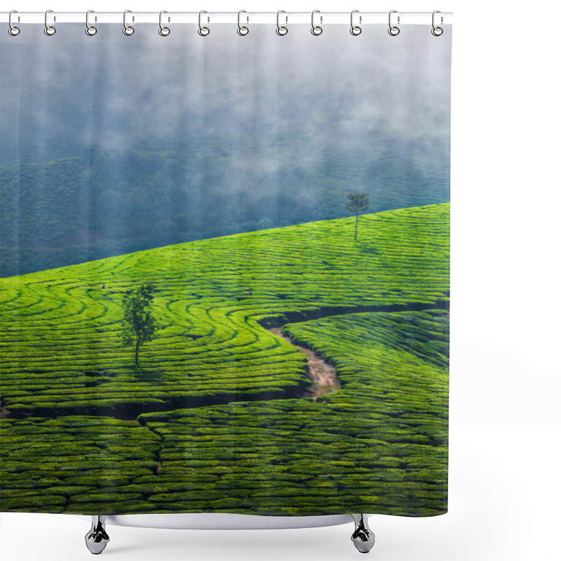 Personality  Green Tea Plantations In Munnar, Kerala, India Shower Curtains