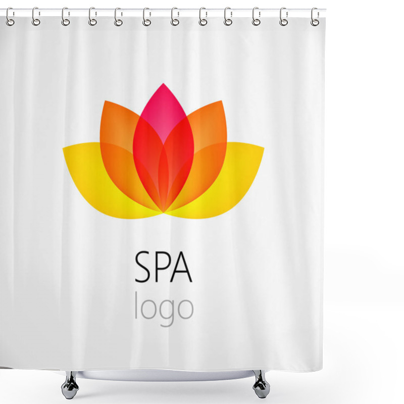 Personality  Lotus Flower Abstract Logo Shower Curtains