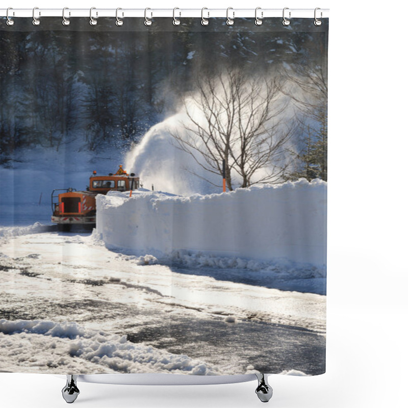 Personality  Snow Blower Tractor Shower Curtains