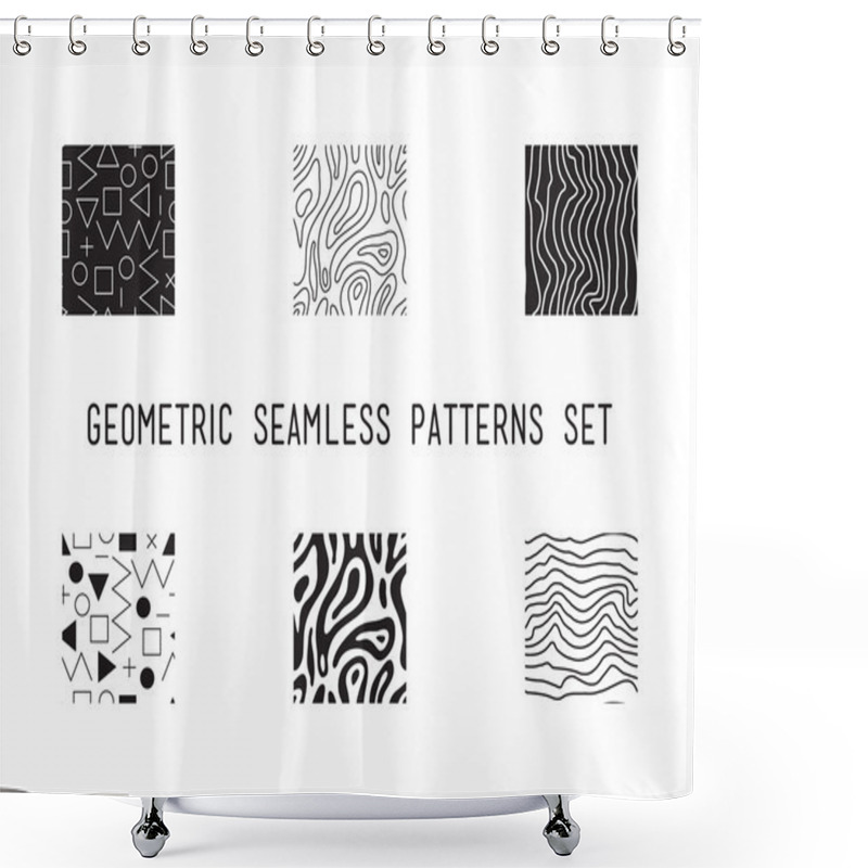 Personality  Universal Vector Lineal Geometric Seamless Pattern Shower Curtains