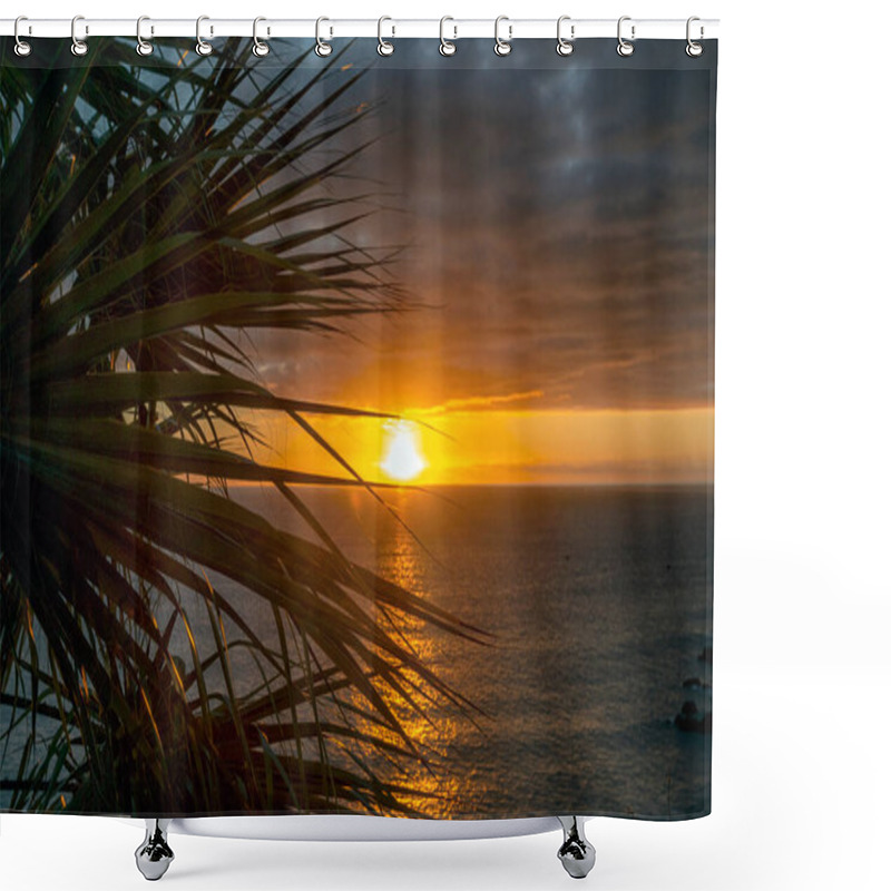 Personality  Atmospheric Sunset On The Island Of Madeira (Portugal) Shower Curtains