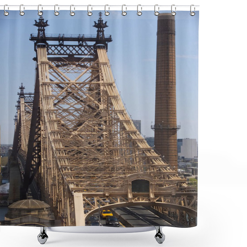 Personality  Queensboro Bridge In New York City Shower Curtains