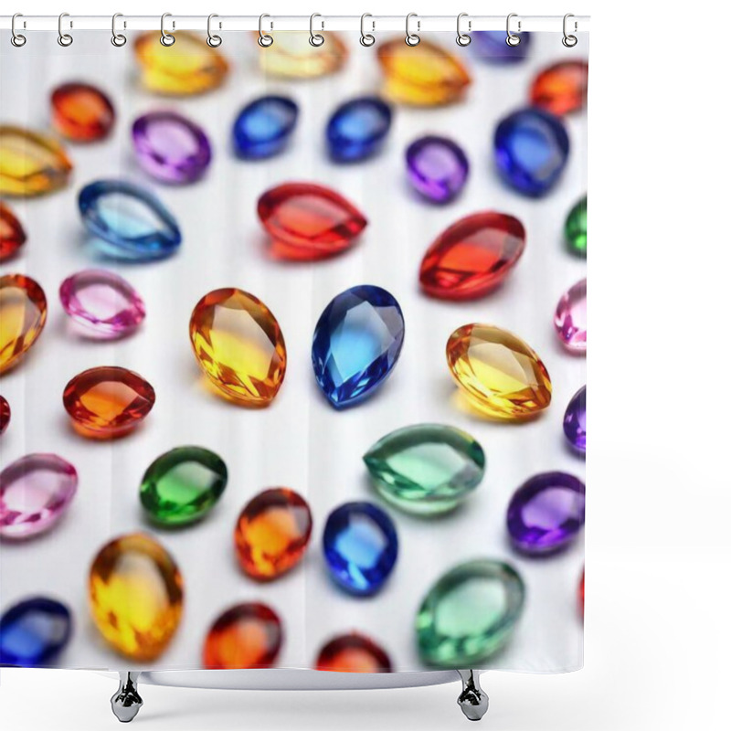 Personality  Luxury Crystals On Isolated Background Shower Curtains