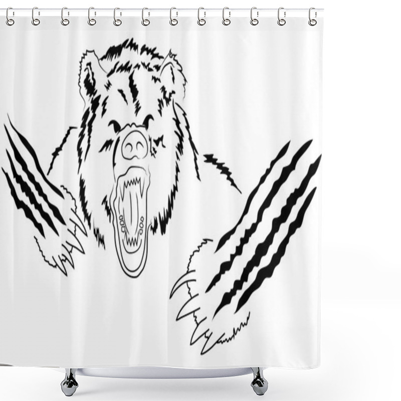 Personality  Angry Big Grizzly Shower Curtains