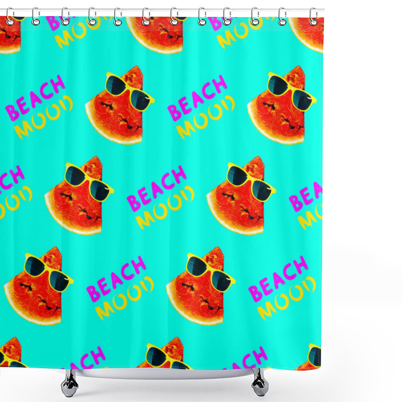 Personality  Ideal Tropical Summer Print For T-shirt, Apparel, Textile Or Wrapping. Watermelon Pattern. Seamless And Repeatable. Shower Curtains