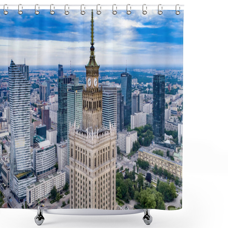 Personality  Warsaw, Poland. Aerial View Of The City  Shower Curtains