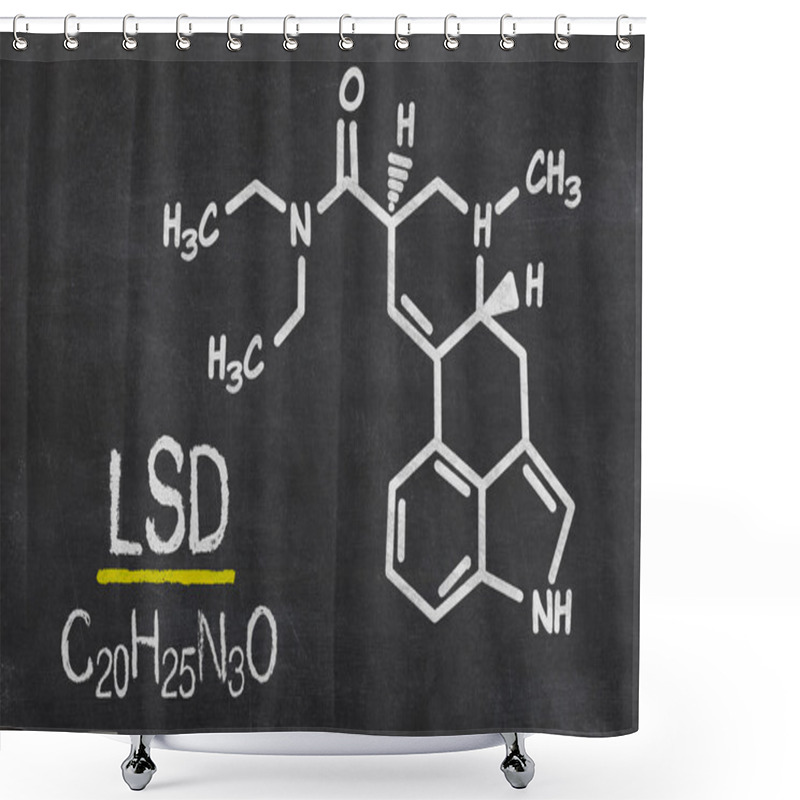 Personality  Blackboard With The Chemical Formula Of LSD Shower Curtains