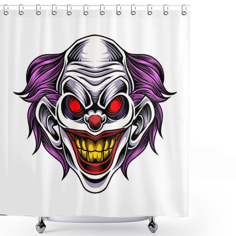 Personality  Clown Esport Mascot Logo Design Shower Curtains