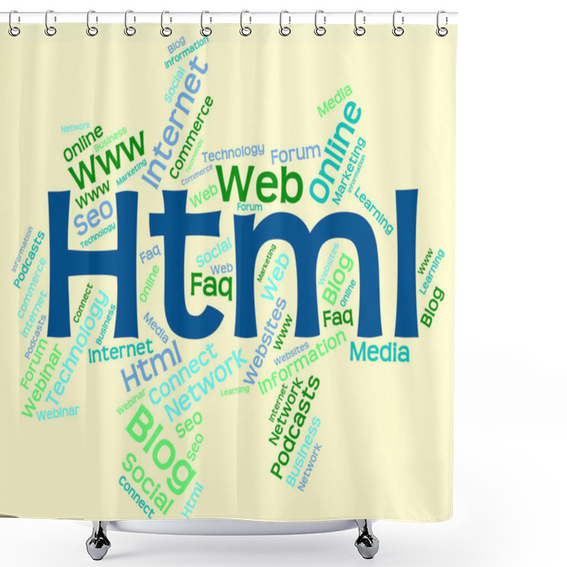 Personality  Html Word Indicates World Wide Web And Code Shower Curtains