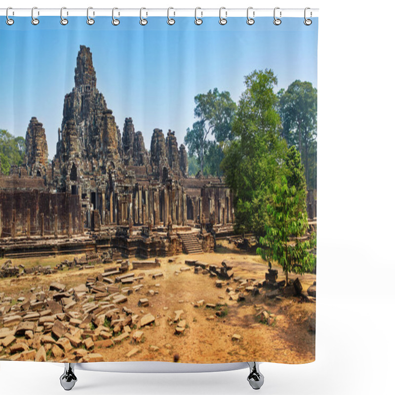 Personality  Cambodia Famous Landmark. Bayon Temple, Angkor Thom. World Herit Shower Curtains