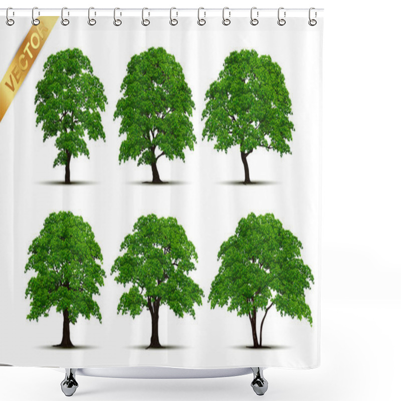 Personality  Beautiful Tree On A White Background Shower Curtains