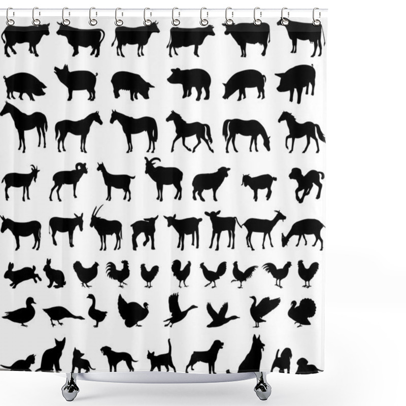 Personality  Big Collection Of Farm Animals Shower Curtains