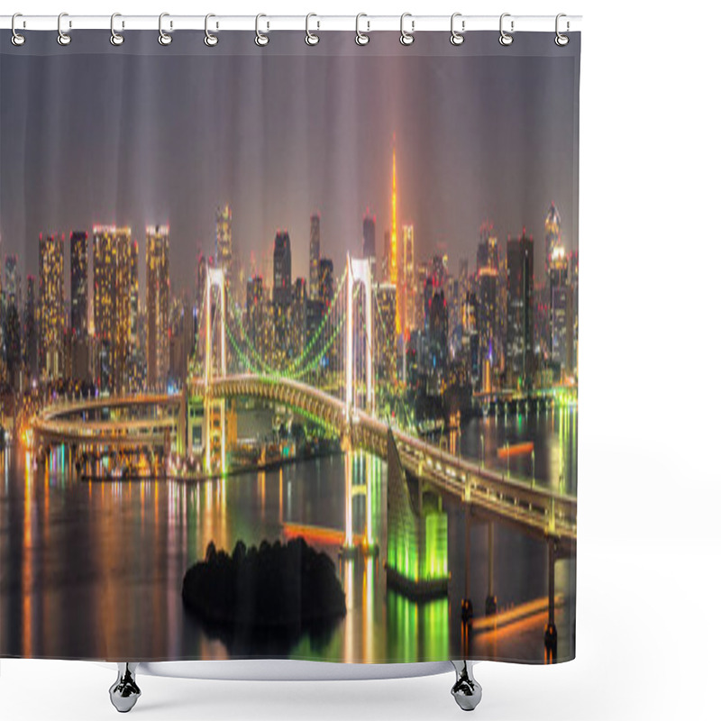 Personality  Tokyo Tower And Rainbow Bridge In Japan Shower Curtains