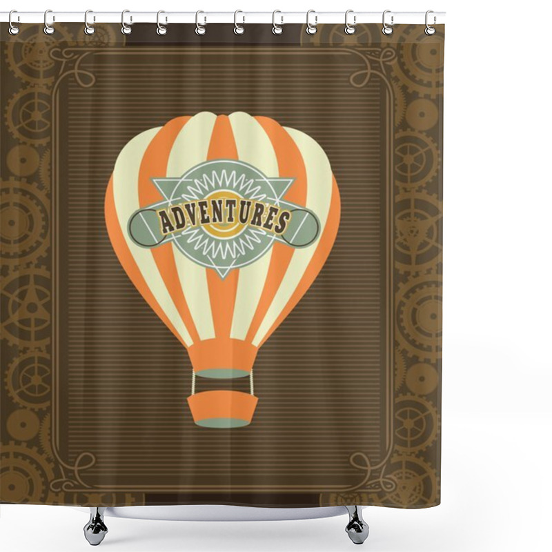 Personality  Steampunk Dirigible Shower Curtains