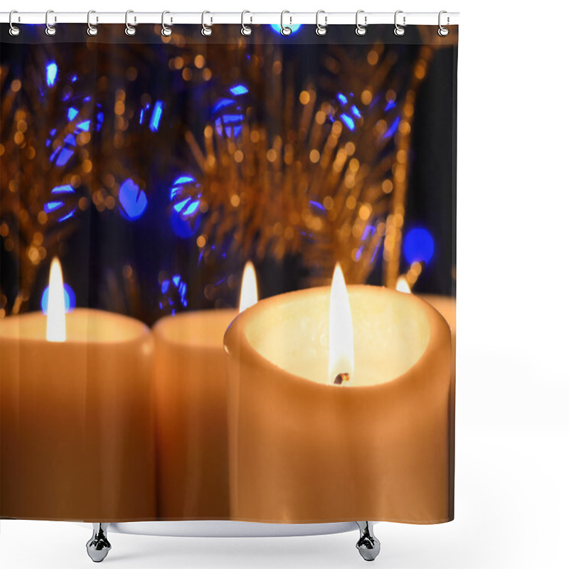 Personality  Christmas Candles Shower Curtains