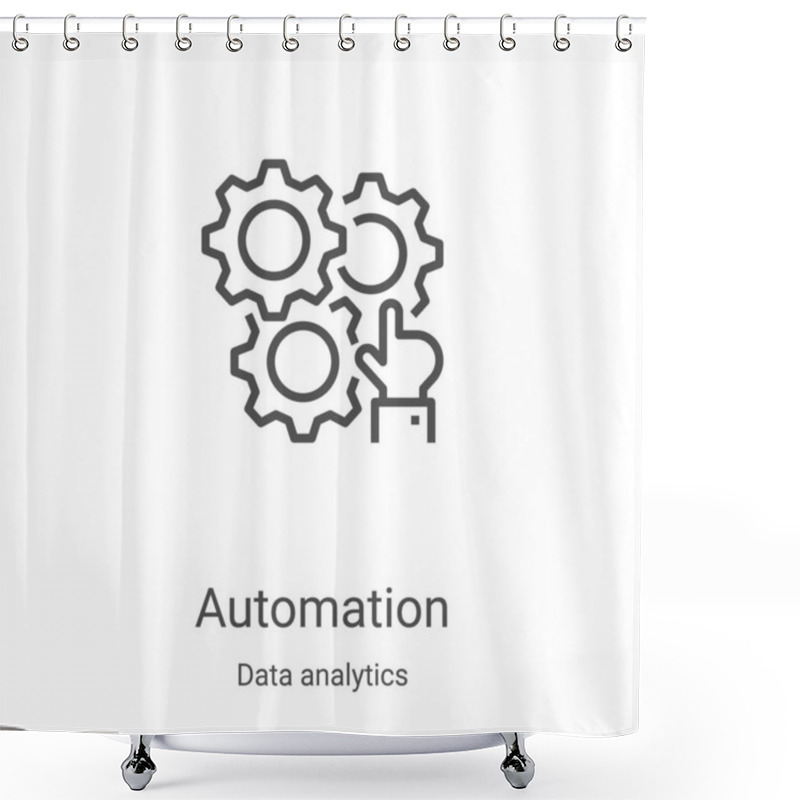 Personality  Automation Icon Vector From Data Analytics Collection. Thin Line Automation Outline Icon Vector Illustration. Linear Symbol For Use On Web And Mobile Apps, Logo, Print Media Shower Curtains