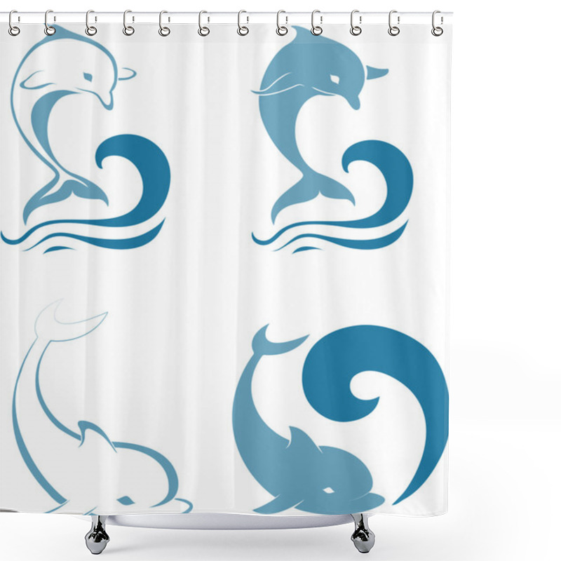 Personality  Dolphins Shower Curtains