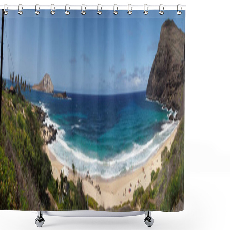 Personality  Beach And Islands At Makapuu Beach Park Shower Curtains