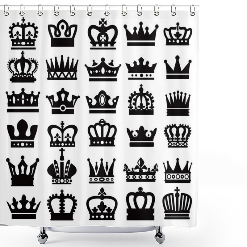 Personality  Black Crowns Shower Curtains